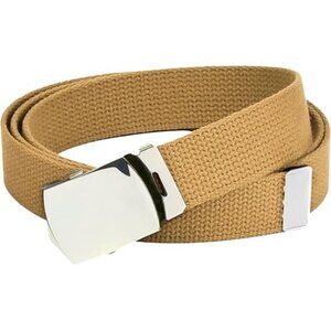 Hold’Em Mens Military Canvas Webbing Belts Slider Buckle Adjustable - Tan
